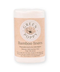 en rulle bambupapper med texten Green Poppy på