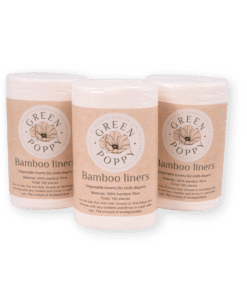 tre rullar bambupapper med texten Green Poppy på