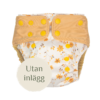 en gul pocketblöja med en text utan inlägg