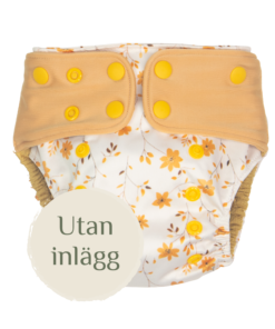 en gul pocketblöja med en text utan inlägg
