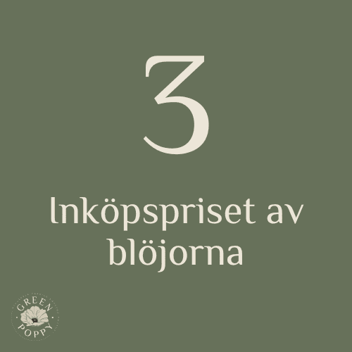 en bild med grön bakgrund och text i vit där det står "3 inköpspriset av blöjorna"